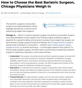 Chicago bariatric surgeons detail key credentials and other factors to consider before choosing a weight loss surgeon.