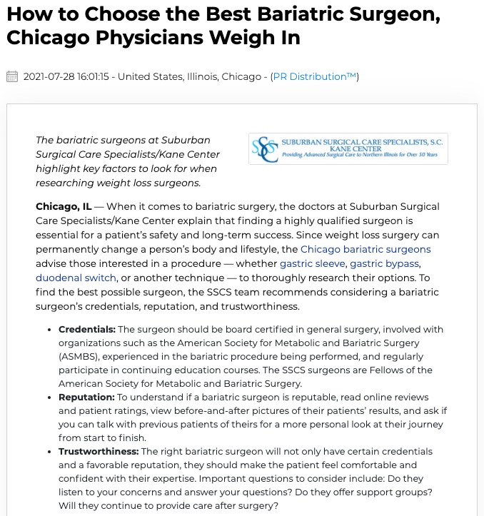 How to Choose the Best Bariatric Surgeon, Chicago Physicians Weigh In