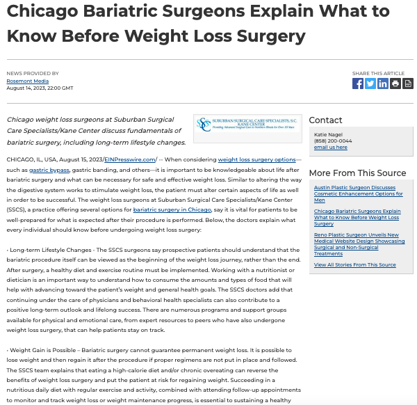 Chicago Bariatric Surgeons on What to Know Before Bariatric Surgery