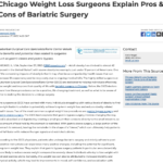Chicago weight loss surgeons detail the pros and cons of bariatric treatments such as gastric sleeve and gastric bypass.