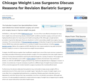 Chicago weight loss surgeons detail how revision bariatric surgery can correct issues or improve results from prior surgery. 
