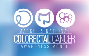 Colorectal Cancer awareness month is observed every year in March, is a disease in which cells in the colon or rectum grow out of control. Sometimes it is called colon cancer. Vector illustration